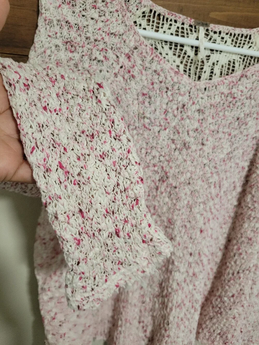 Free People Poppyseed Marbled Cottage Cozy Knit Sweater Medium
